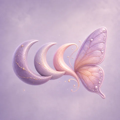Change pack: a butterfly rising through soft moons