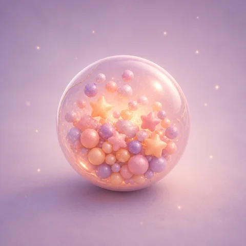 Joy pack: a glowing orb full of pastel bubbles