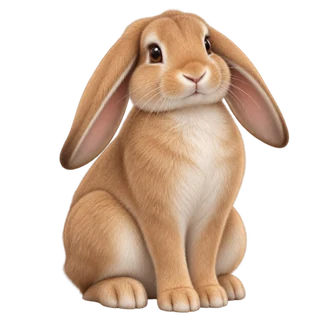A lop-eared brown bunny